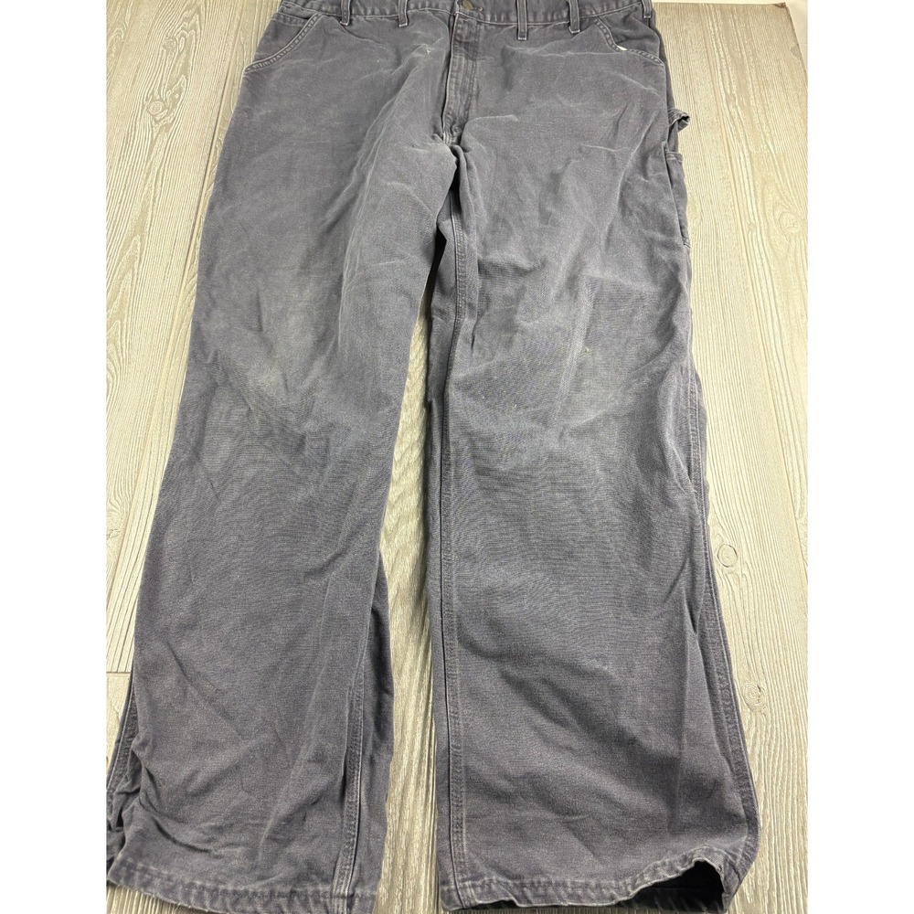 Carhartt Mens Gray Carpenter Pants No Size Tag Inseam 33 Workwear